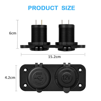 Auto haagissuvila jahi modifikatsioonilüliti 12-24v kahe USB-ühendusega mobiiltelefoni laadimiseks auto sigaretisüütaja emaistmele