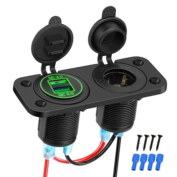 Auto haagissuvila jahi modifikatsioonilüliti 12-24v kahe USB-ühendusega mobiiltelefoni laadimiseks auto sigaretisüütaja emaistmele