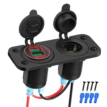 Auto haagissuvila jahi modifikatsioonilüliti 12-24v kahe USB-ühendusega mobiiltelefoni laadimiseks auto sigaretisüütaja emaistmele
