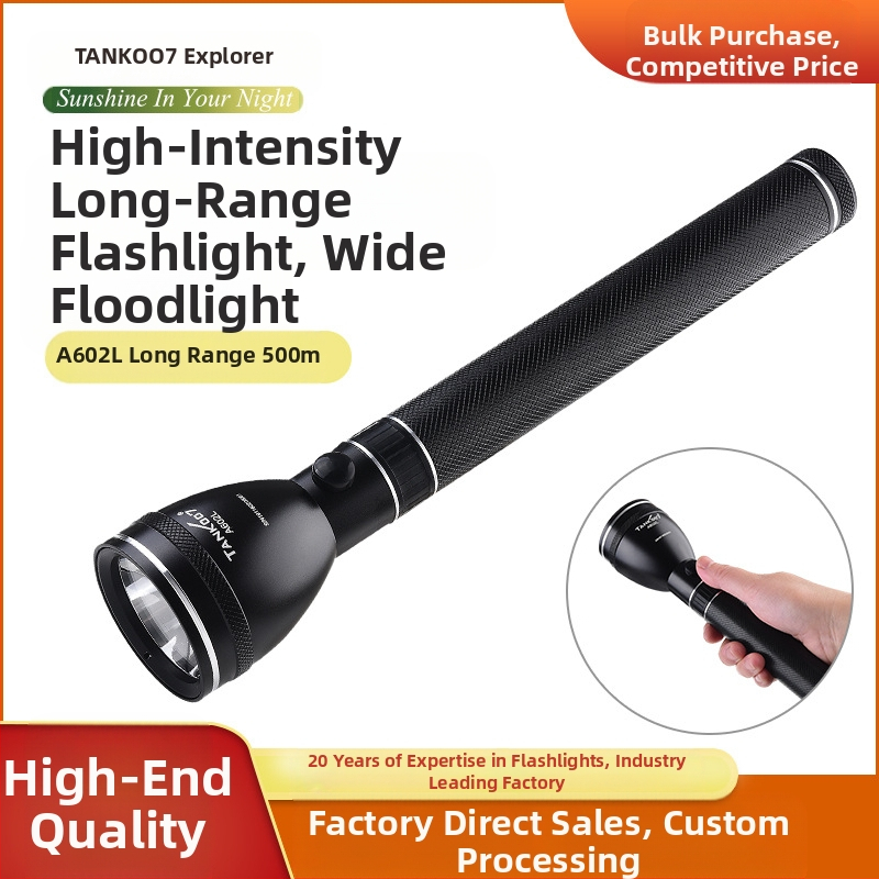TANK007 biztonsági érzékelő zseblámpa LED kültéri járőrkereső hosszabbított fogantyús zseblámpa A602L