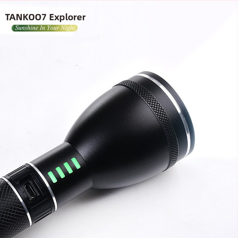 TANK007 bezpečnostné detekčné baterka s LED diódou, vonkajšia hliadková pátracia baterka s predĺženou rukoväťou A602L