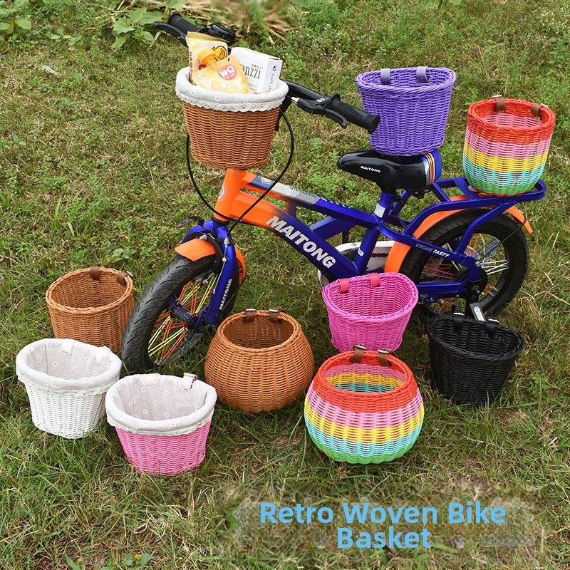 Rattan-szerű szőtt díszkosár, bicikli játékautó zsebkosár, asztali dekoráció, tárolókosár, virágkosár, tárolókosár