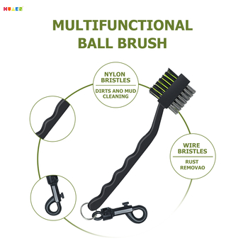 Εργαλείο καθαρισμού κεφαλής βούρτσας καθαρισμού μπαστουνιών γκολφ, βούρτσα διπλής όψης τριών χρήσεων, αξεσουάρ βούρτσας καθαρισμού μπαστουνιών γκολφ