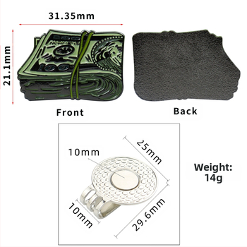 Νέα σε απόθεμα αξεσουάρ γκολφ δημιουργική μεταλλική μπάλα σμάλτου δολαρίου μαρκαδόρος σημαδιού σημαδιού