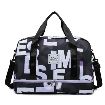Korejiešu stila vienkārša burtu modes ceļojumu soma sieviešu paplašināma lielas ietilpības bagāžas soma sausai un mitrai atdalīšanai jogas treniņu soma