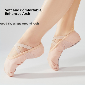 Танцови обувки с мека подметка, детски обувки за упражнения, платнени шивашки, йога, обувки за възрастни, балетни обувки, външна търговия