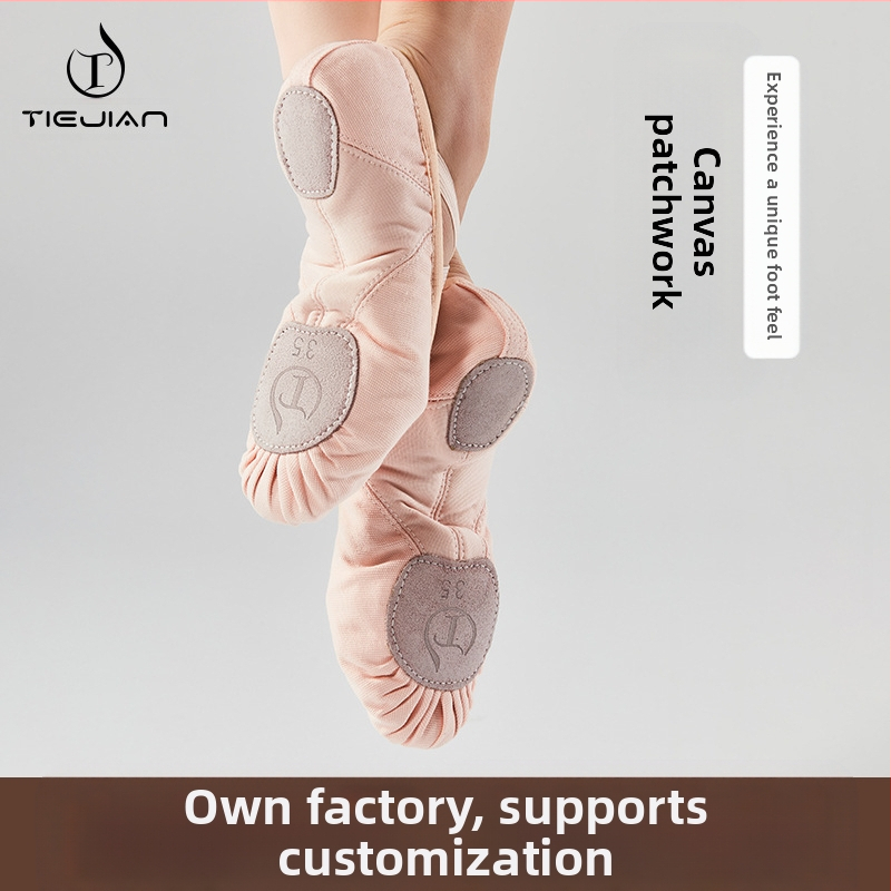 Tánccipők Puha talpú gyermek gyakorló tánccipők Vászon varrás Jóga felnőtt tánccipők Balettcipők Külkereskedelem