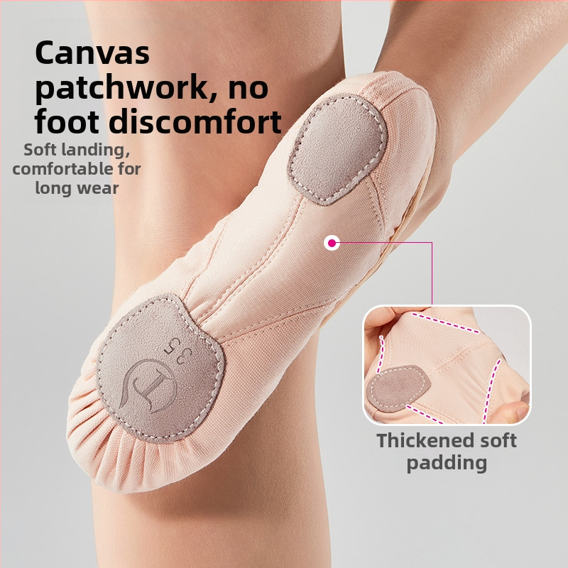Tanečné topánky s mäkkou podrážkou pre deti, cvičebné tanečné topánky, plátené šitie, joga, tanečné topánky pre dospelých, baletné topánky, zahraničný obchod