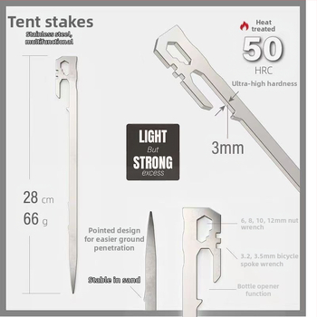 Нови неръждаеми стоманени пирони за заземяване на едро, ултралеки, дебели пирони за заземяване, алпинизъм, къмпинг, пясък, ветроустойчиви пирони