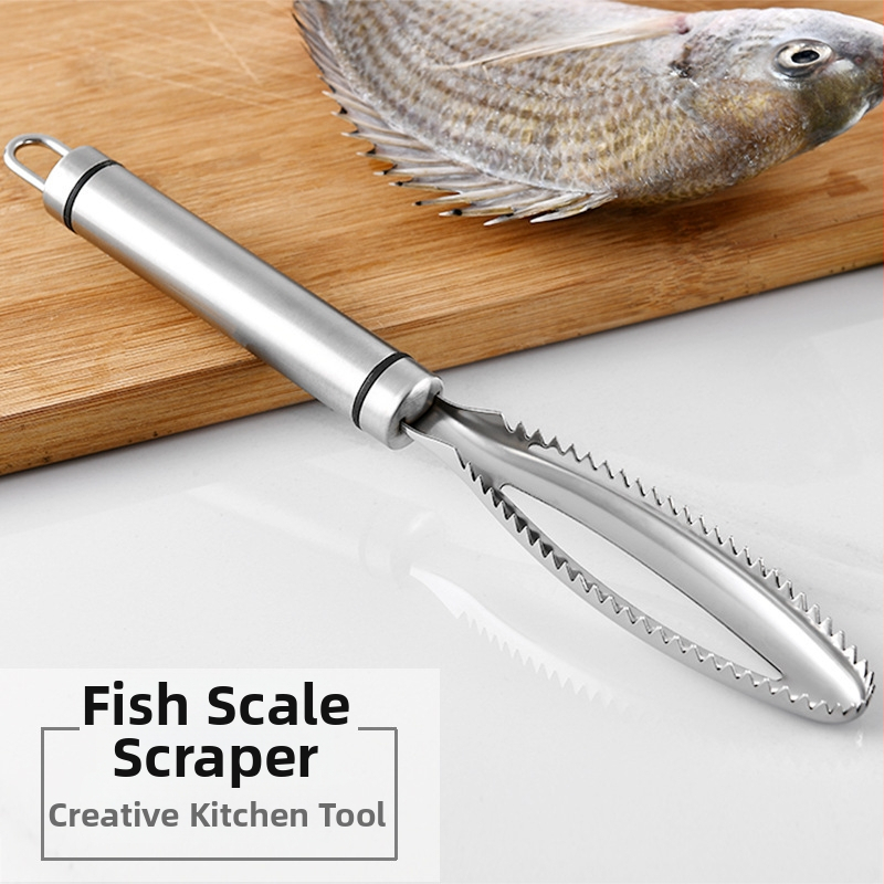 Foltos halskála-kaparó halskála-méretarányosító 304 rozsdamentes acél halskála-eltávolító halölő eszköz