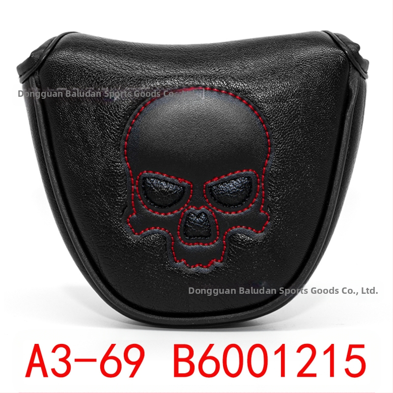 Sandėlyje didmeninė prekyba raudonos ir baltos linijos kaukolės medinio strypo dangteliu stačiu kampu / pusapvaliu / kvadratiniu stūmiklio dangteliu golfo lazdos dangteliu