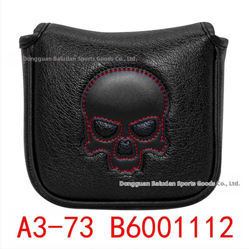 Sandėlyje didmeninė prekyba raudonos ir baltos linijos kaukolės medinio strypo dangteliu stačiu kampu / pusapvaliu / kvadratiniu stūmiklio dangteliu golfo lazdos dangteliu