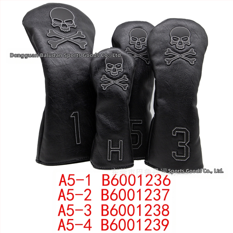 Sandėlyje didmeninė prekyba raudonos ir baltos linijos kaukolės medinio strypo dangteliu stačiu kampu / pusapvaliu / kvadratiniu stūmiklio dangteliu golfo lazdos dangteliu