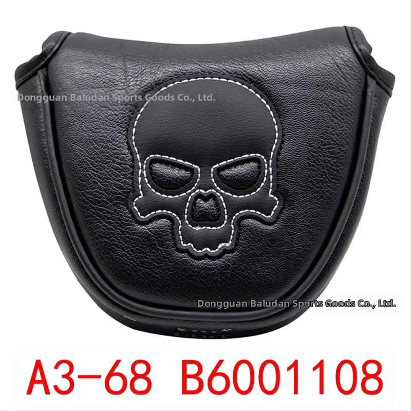 Sandėlyje didmeninė prekyba raudonos ir baltos linijos kaukolės medinio strypo dangteliu stačiu kampu / pusapvaliu / kvadratiniu stūmiklio dangteliu golfo lazdos dangteliu