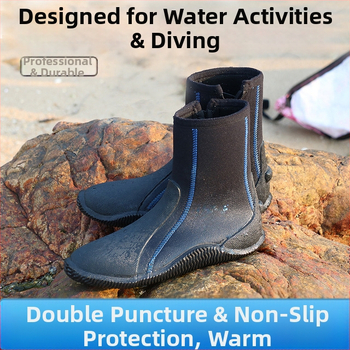 Ekspordikvaliteediga sukeldumissaapad, libisemiskindlad torkekindlad pääste- ja üleujutustõrjeks mõeldud 5 mm paksused kõrge säärega snorgeldamis- ja rannajalatsid