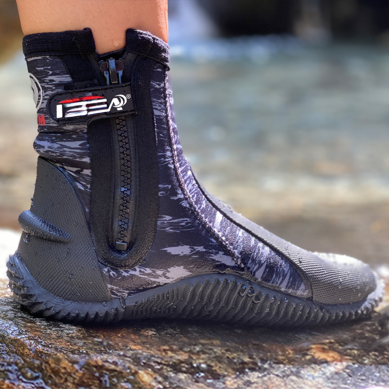 Ekspordikvaliteediga sukeldumissaapad, libisemiskindlad torkekindlad pääste- ja üleujutustõrjeks mõeldud 5 mm paksused kõrge säärega snorgeldamis- ja rannajalatsid