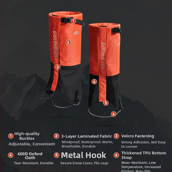 Χειμερινό κάλυμμα παπουτσιών για υπαίθριες δραστηριότητες, επαγγελματικό ανδρικό και γυναικείο, για σκι και αναρρίχηση, χιονοκάλυψη, αδιάβροχο, αναπνεύσιμο, ζεστό κολάν με επένδυση από φλις