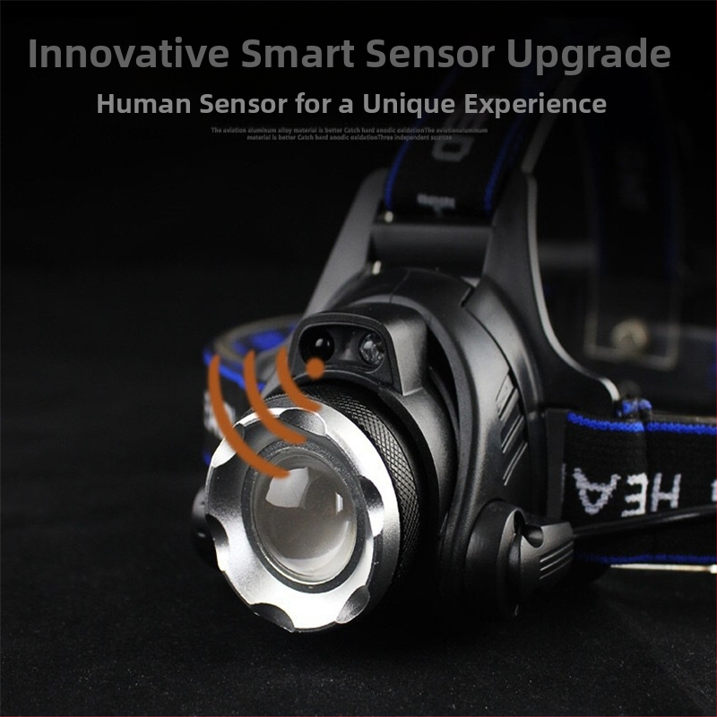 T6 zoom акумулаторен челник със силна светлина 100W челник с голям обсег фабрика на едро нощен риболов литиева батерия външен челник