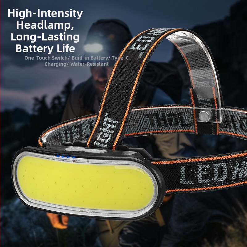 Įkraunamas, stiprus, tarpvalstybinis žibintuvėlis, montuojamas ant galvos, LED lauko namų dvigubo šviesos šaltinio, naktinis žvejybos apšvietimas
