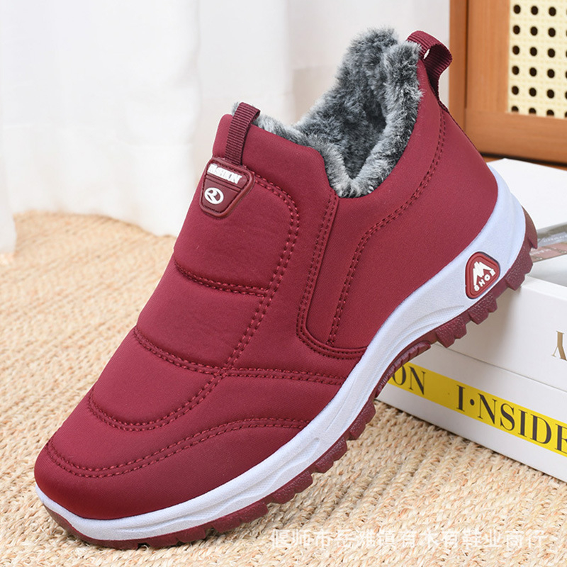 Régi pekingi pamut téli női cipők polár béléssel és hőtech technológiával középkorú és idős anyáknak, csúszásgátló puha talppal, vastagított pamut csizmák időseknek és nagymamáknak