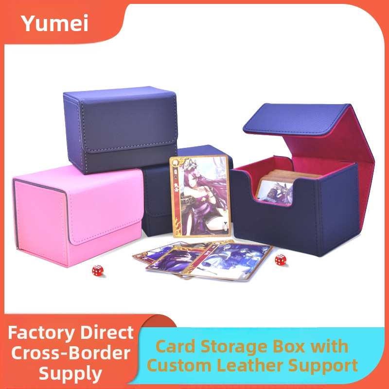 Фабрична директна кожена кутия за съхранение на карти за покер, крал на три царства, прахоустойчива кутия за карти за игра