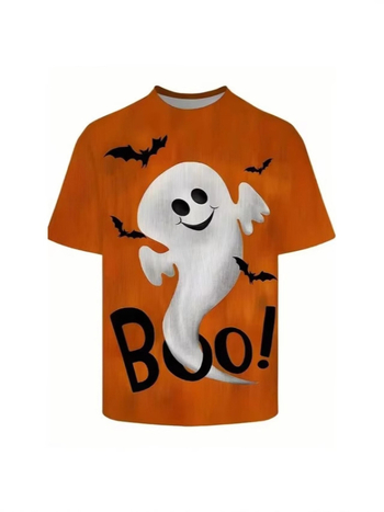 Ανδρικό μπλουζάκι Happy Halloween με σχέδιο σκύλου και κολοκύθας, 3D ψηφιακή εκτύπωση, κοντομάνικο μπλουζάκι για άνδρες με μεγάλο μέγεθος