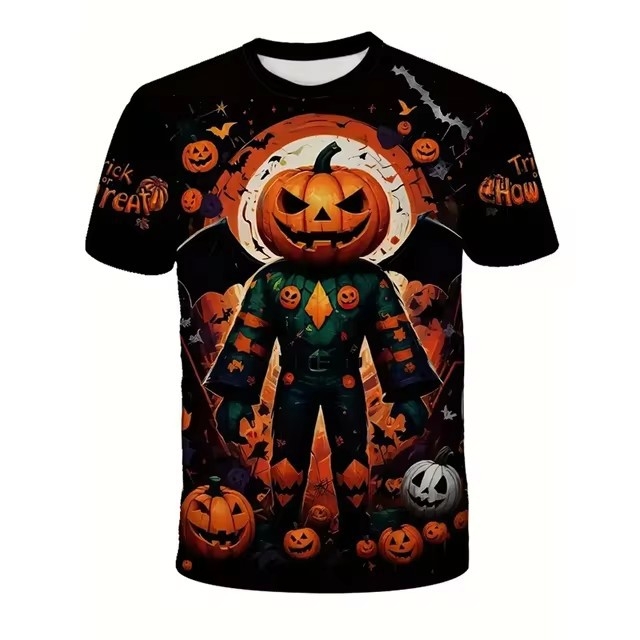 3D skaitmeninio spausdinimo vyriški marškinėliai su Helovino gyvūnų, šunų ir moliūgų raštu, trumpomis rankovėmis, vyriški dideli marškinėliai