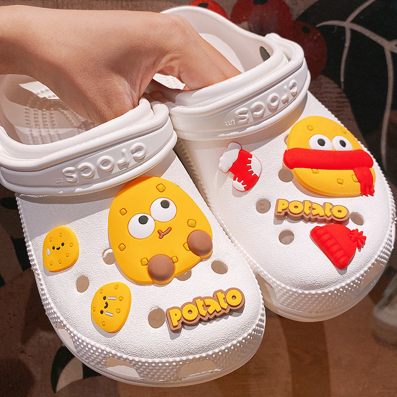 [2024. aasta uus stiil] Lõbus Crocsi kingalillest koomiksimänguasi, oakujuline isetegemise kingakaunistus, eemaldatav kingapannal