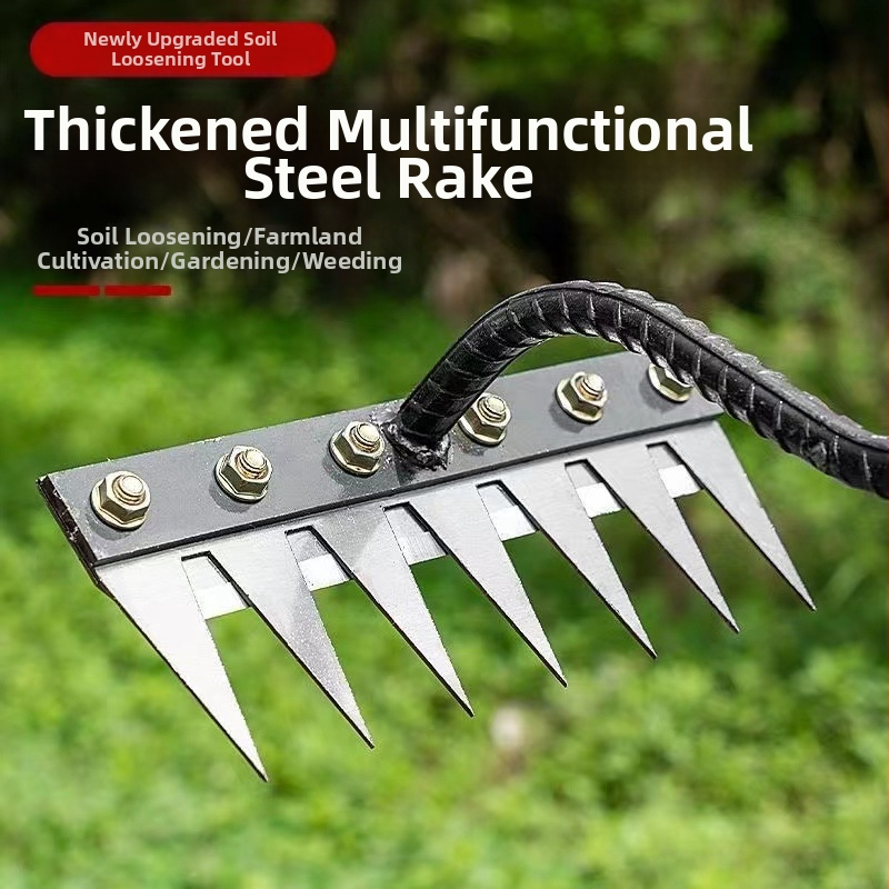 Daugiafunkcis ravėjimo įrankis, daugiafunkcis ravėjimo artefaktas, nuimamas grėblys, besisukantis dirvožemio kauptukas, ūkio grėblys, buitinis