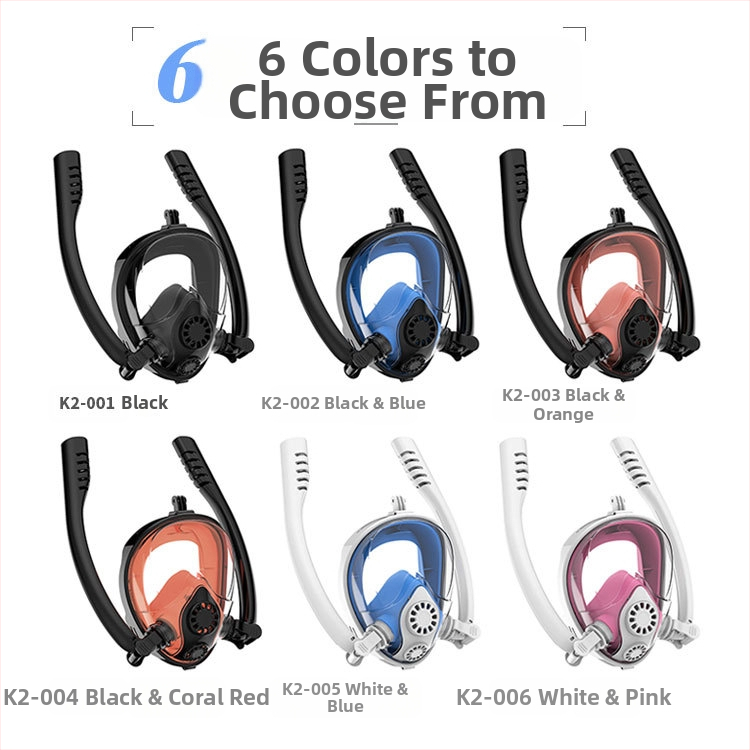 Visiškai sausa nardymo kaukė suaugusiesiems, „Three Treasures“ viso veido dvigubo vamzdelio silikoninė nardymo kvėpavimo kaukė, labai kvėpuojanti laisvajam nardymui