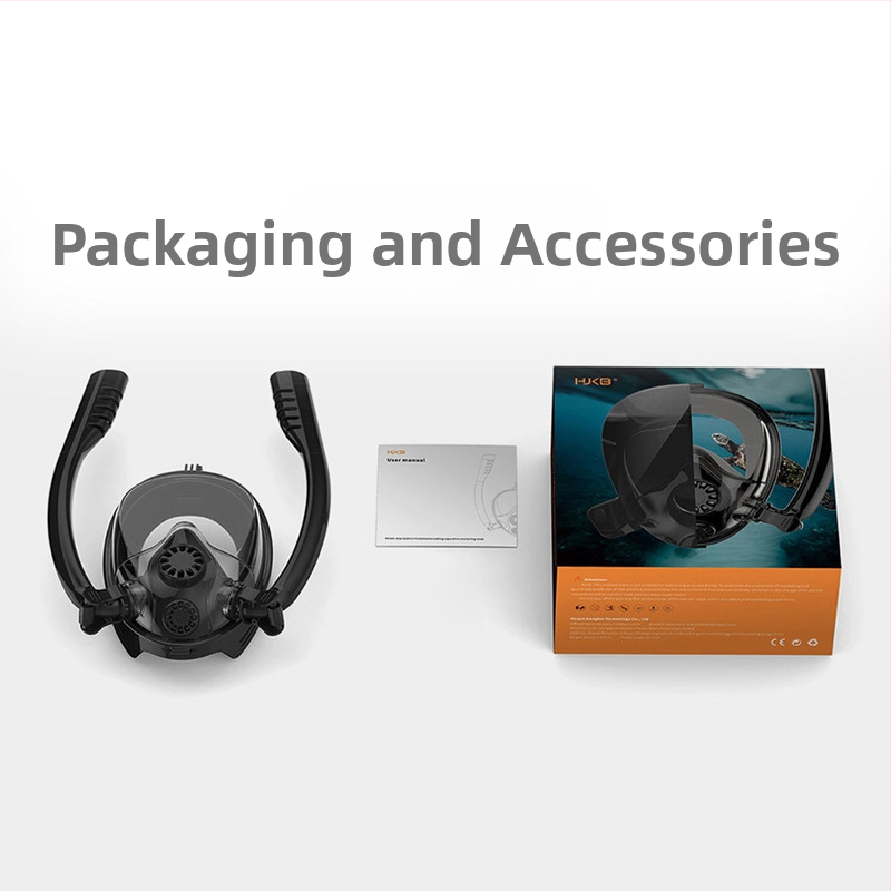 Напълно суха маска за шнорхелинг за възрастни, Three Treasures, силиконова маска за гмуркане с двойна тръба, дишаща за фрийдайвинг