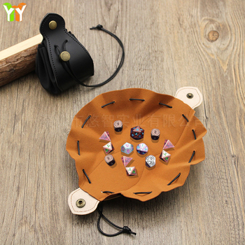 Antik tárolótáska, játék dobókocka táska, ékszertároló táska, kontrasztos bőr dobókocka táska