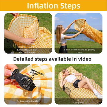 Възглавница за мързелив надуваем диван, преносим външен плажен въздушен диван, съвпадащ цвят, мързелив спален чувал, легло на едро, производител на едро