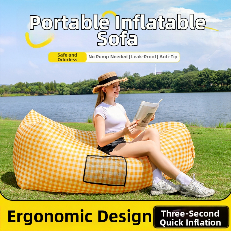 Възглавница за мързелив надуваем диван, преносим външен плажен въздушен диван, съвпадащ цвят, мързелив спален чувал, легло на едро, производител на едро