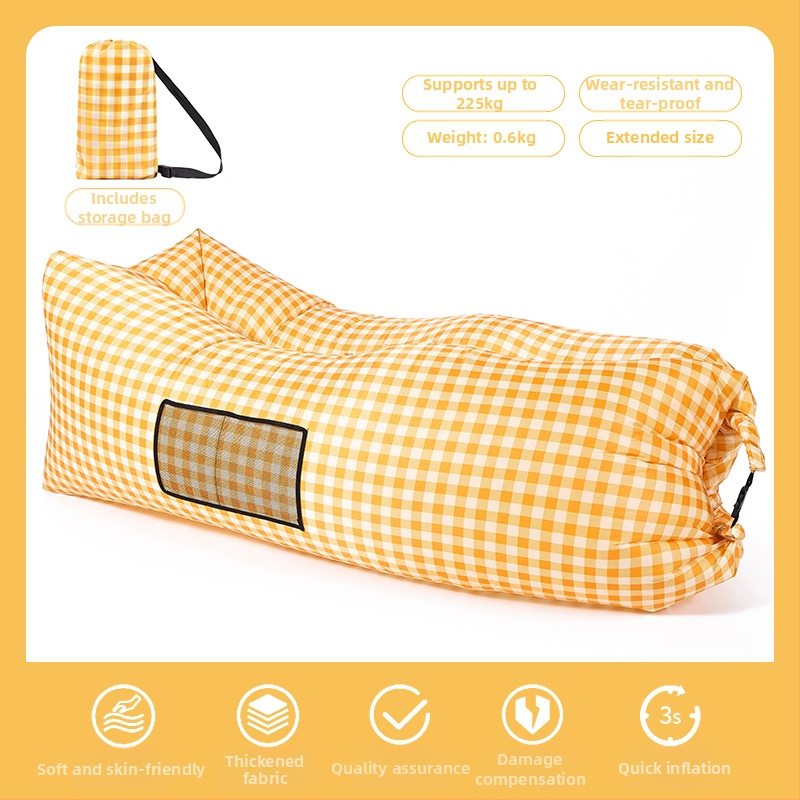 Възглавница за мързелив надуваем диван, преносим външен плажен въздушен диван, съвпадащ цвят, мързелив спален чувал, легло на едро, производител на едро