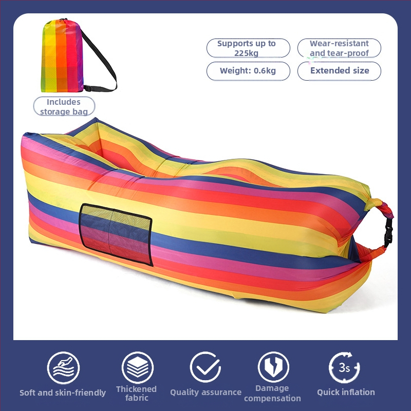 Възглавница за мързелив надуваем диван, преносим външен плажен въздушен диван, съвпадащ цвят, мързелив спален чувал, легло на едро, производител на едро