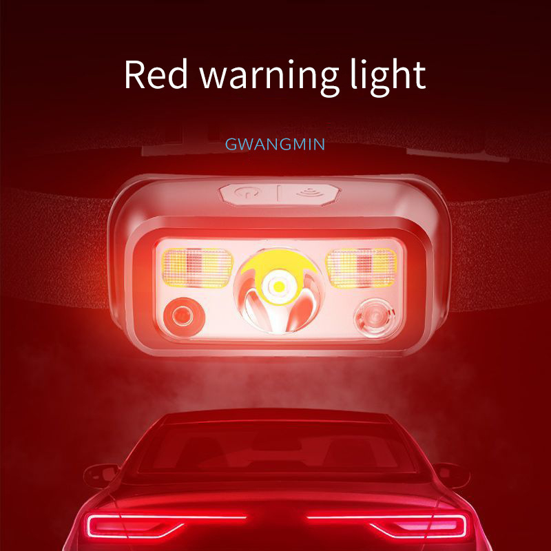 Uus LED-esitule lainetav induktsioon-esitule USB-laadimisega pea külge kinnitatav öine jooksmine kalapüügi mini-esitulede hulgimüük