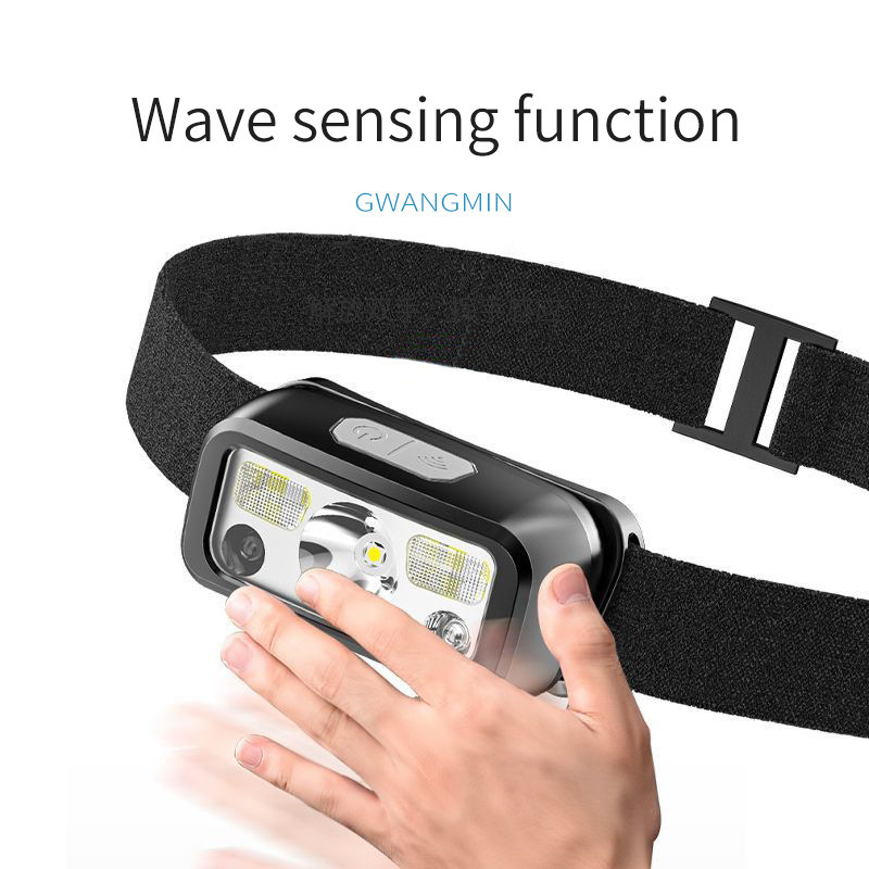Uus LED-esitule lainetav induktsioon-esitule USB-laadimisega pea külge kinnitatav öine jooksmine kalapüügi mini-esitulede hulgimüük