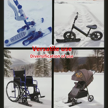 Specializētas sniega ragavas ratiņkrēsliem, bērnu ratiņiem, līdzsvara velosipēdiem, snovbordiem, ziemas āra sniega ragavām, bērnu skrejriteņiem un aprīkojumam