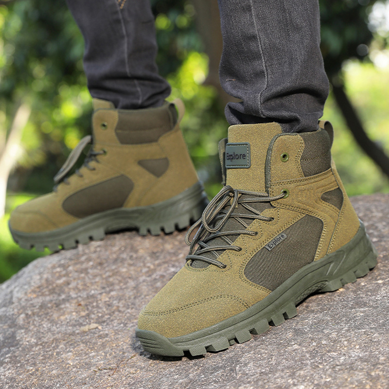 Rudens ir žiemos nauji aukštakulniai lauko žygio batai neslystantys, atsparūs dilimui, Martins kariniai batai, laisvalaikio vyriški batai, taktiniai žygio batai