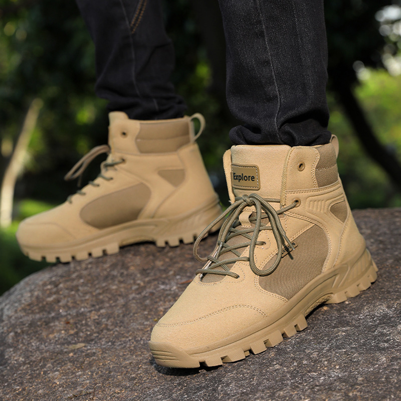 Rudens ir žiemos nauji aukštakulniai lauko žygio batai neslystantys, atsparūs dilimui, Martins kariniai batai, laisvalaikio vyriški batai, taktiniai žygio batai