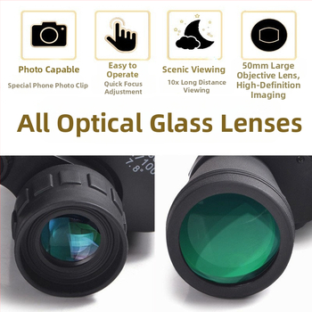 Piiriülene hulgimüügi binokkel 20X50 teraga suure võimsusega kõrglahutusega hämaras nägemiseks välikontsertide tuur