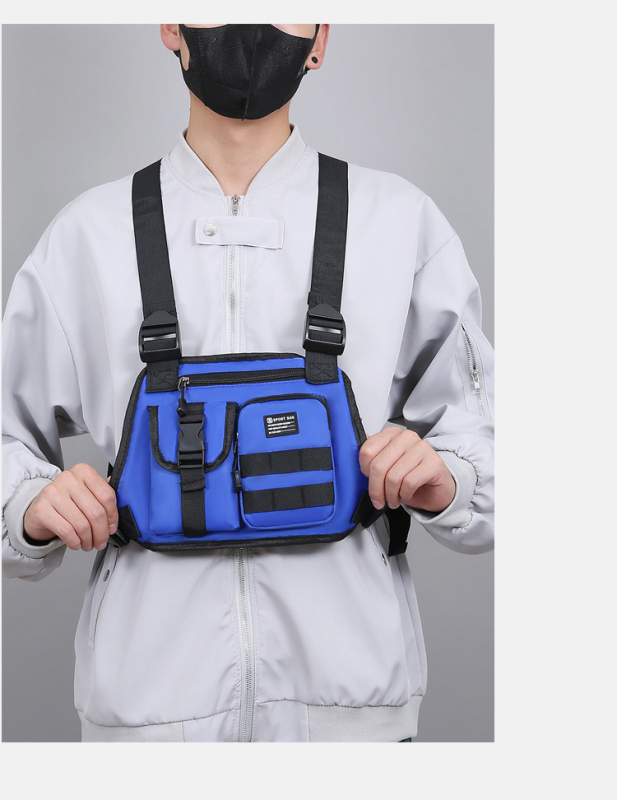 Férfi élénk színű, egyszerű, könnyű mellkasi táska, mobiltelefon táska, divatos, sport stílusú, európai és amerikai trendi férfi táska, határokon átnyúló férfi táska