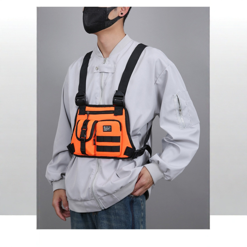 Férfi élénk színű, egyszerű, könnyű mellkasi táska, mobiltelefon táska, divatos, sport stílusú, európai és amerikai trendi férfi táska, határokon átnyúló férfi táska
