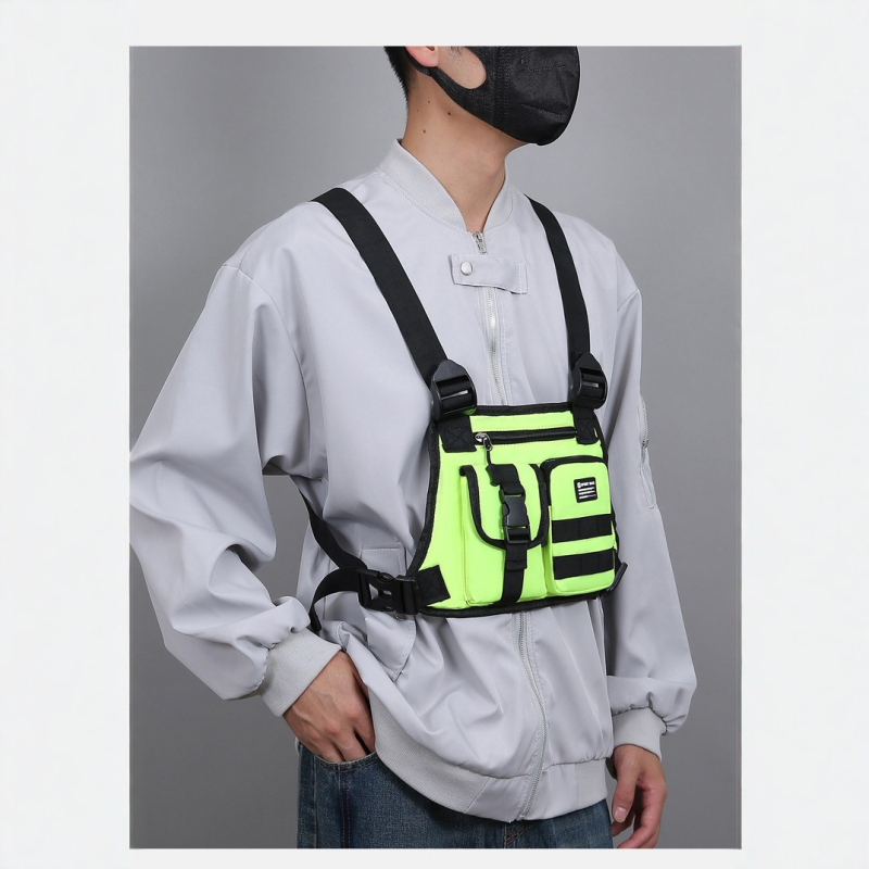 Férfi élénk színű, egyszerű, könnyű mellkasi táska, mobiltelefon táska, divatos, sport stílusú, európai és amerikai trendi férfi táska, határokon átnyúló férfi táska