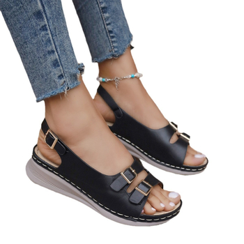 Διασυνοριακό Amazon Foreign Trade Large Size 2024 Νέα Ελαφριά Σανδάλια με Στρογγυλή Δάχτυλα, Επίπεδη Σόλα και Ανοιχτή Δάχτυλη, Ρετρό Στυλ