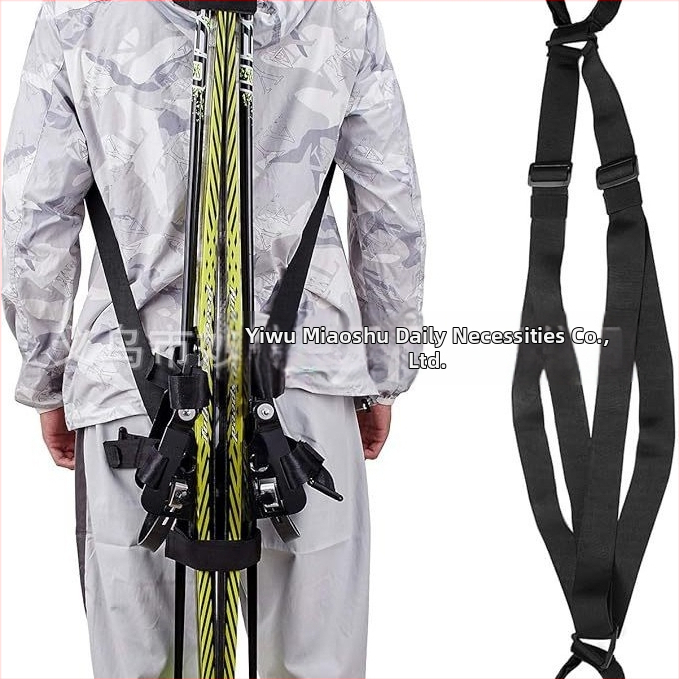 Tarpvalstybinis „Amazon“ žieminių slidinėjimo lazdų dirželis, lengvai nešiojamas slidinėjimo įrangos reguliuojamas nailono pečių dirželis