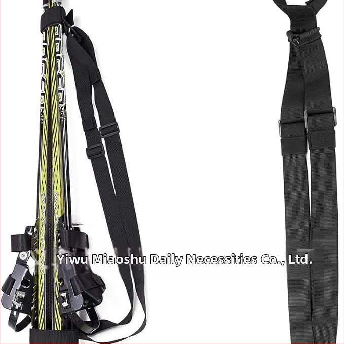 Трансгранична каишка за ски щеки Amazon Winter, лесна за носене, регулируема найлонова презрамка за рамо