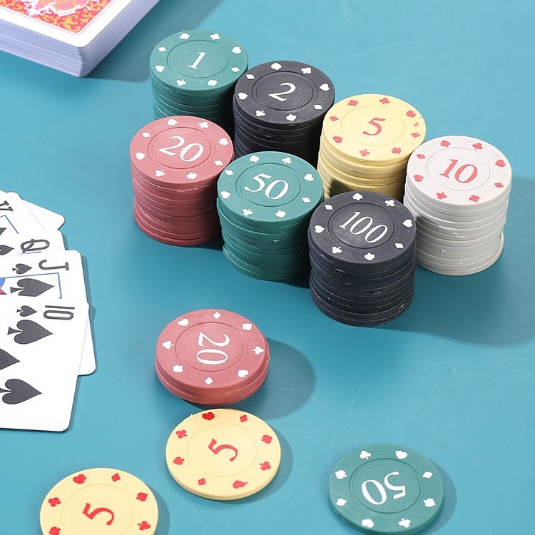Bónusz Érme Sakk és Kártyaszoba Kártyák Póker Játék Pontok Kártyagép Texas Hold`em Mahjong Zseton Érme Műanyag
