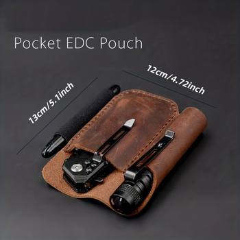 Διασυνοριακή εξωτερική ρετρό EDC τακτική θήκη από δέρμα αγελάδας, θήκη μαχαιριού, τσάντα μέσης αποθήκευσης εργαλείων, τσάντα